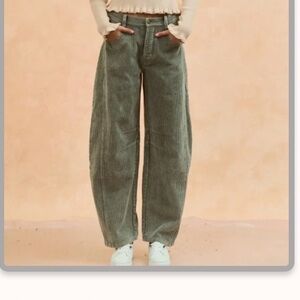 LovLov Stylish Corduroy Pants in Olive Green